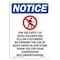 Signmission OSHA Notice, 7" Height, For The Safety Of Sign With Symbol, 7" X 5", Portrait OS-NS-D-57-V-12870 - alternate 1